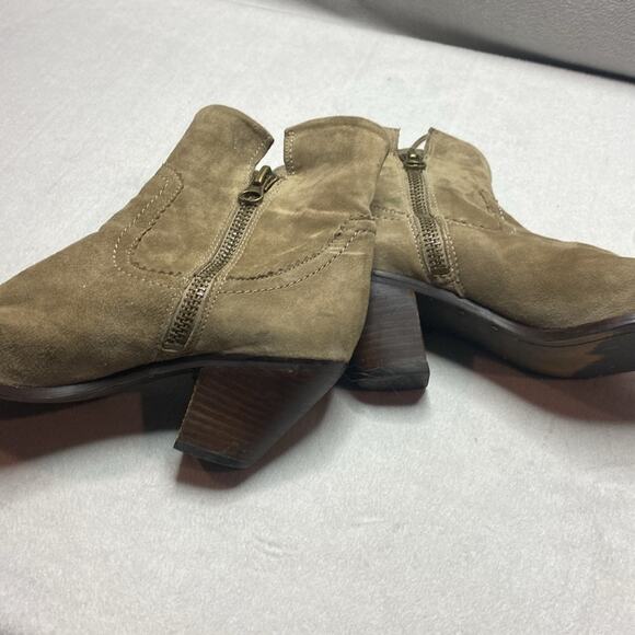Sam Edleman Khaki leather booties with fringe details size 9 - Picture 5 of 7